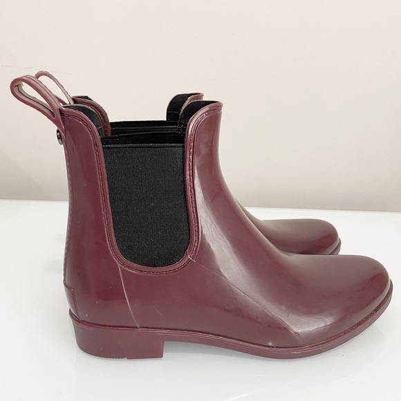 SAM EDELMAN Tinsley Chelsea Rubber Rain Bootie Sangria Size 7 - Picture 3 of 14